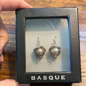 Basque Pearl Drop Pierced Earrings